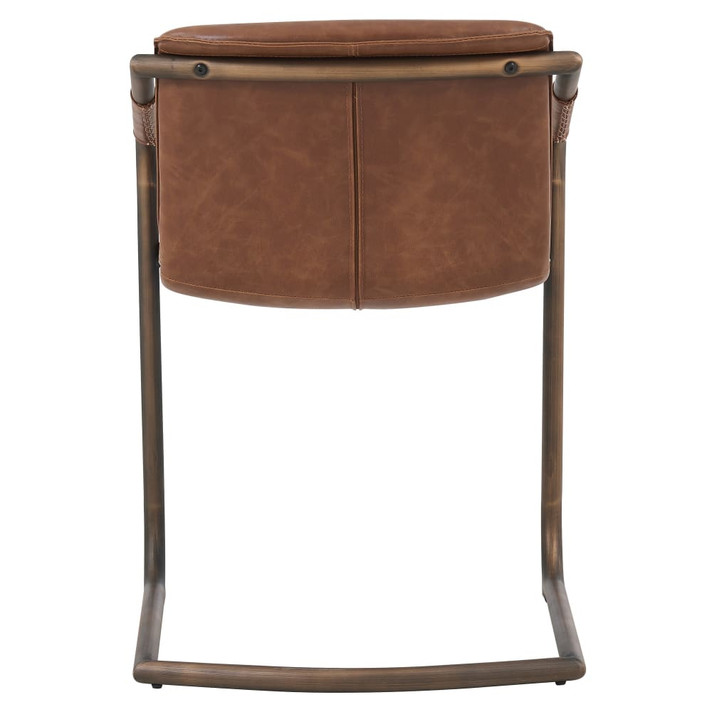 Indy PU Leather Side Chair-Brown Set of 2