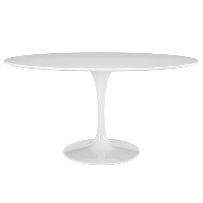 Pedestal Design 60” Oval Wood Top Dining Table