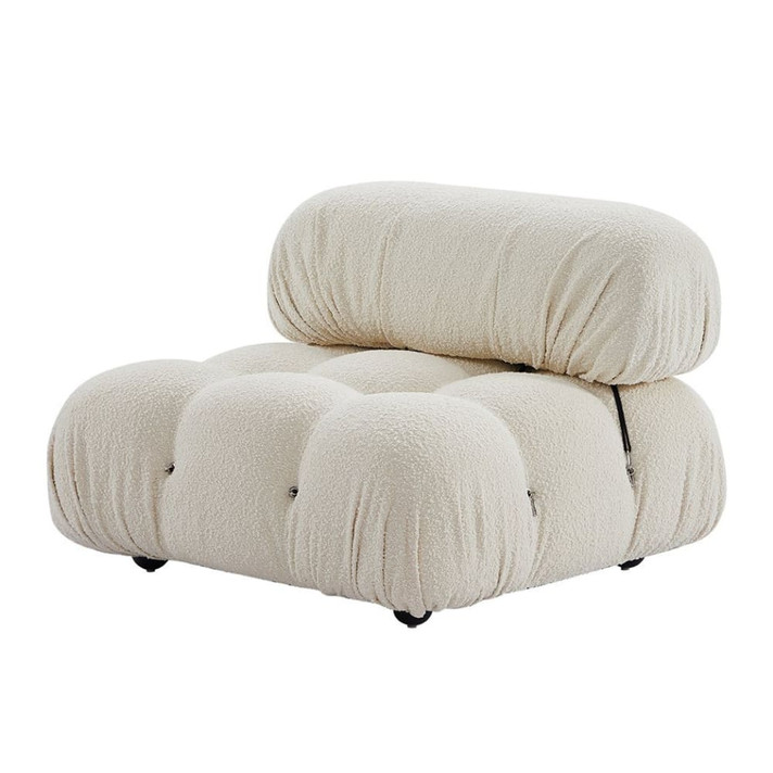Bellini Modular Sofa, Middle Chair, No Arm, Cream White Boucle