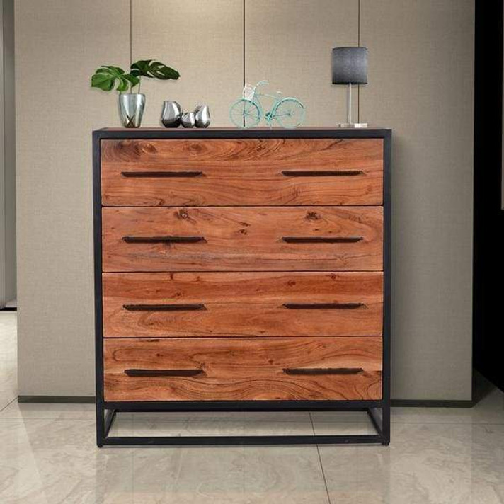 Misson 4 Drawer Dresser With Live Edge Design