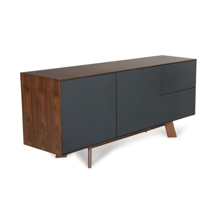 Wesley Sideboard Buffet Charcoal Grey, Walnut