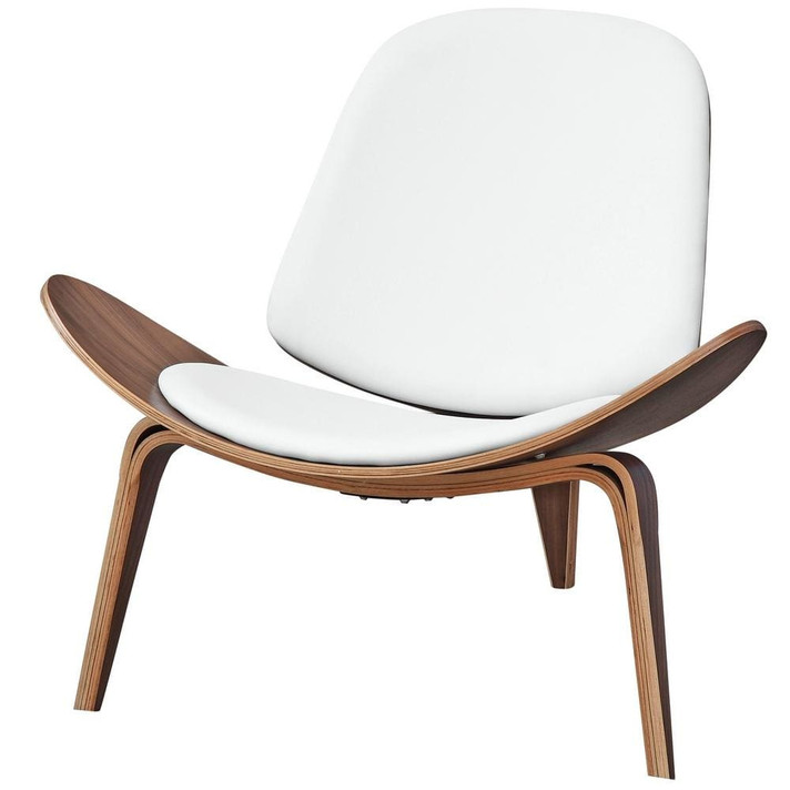 Shell Chair, White Leather