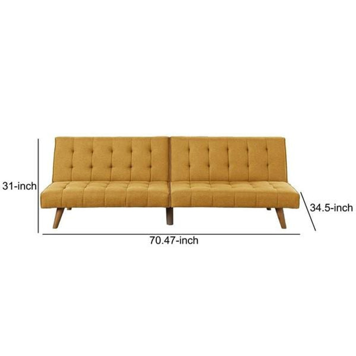 Jestson Mid Century Convertible Sofa, Yellow