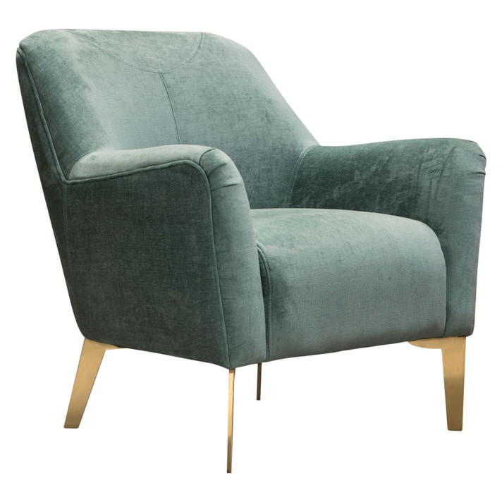 Jade Chair in Bay Green Fabric w/ Gold Leg