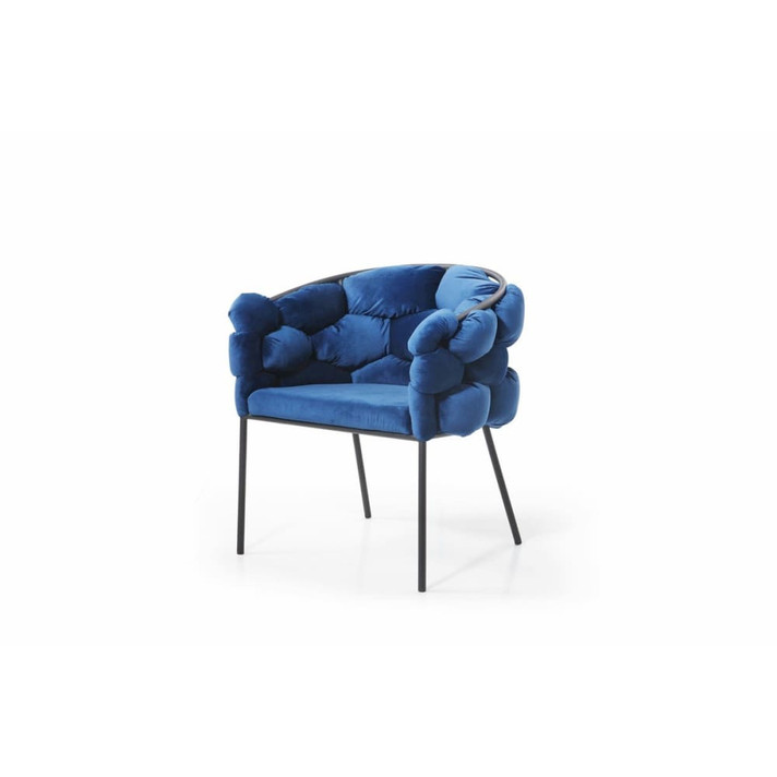 Hexagon Dining Chair, Plush Blue