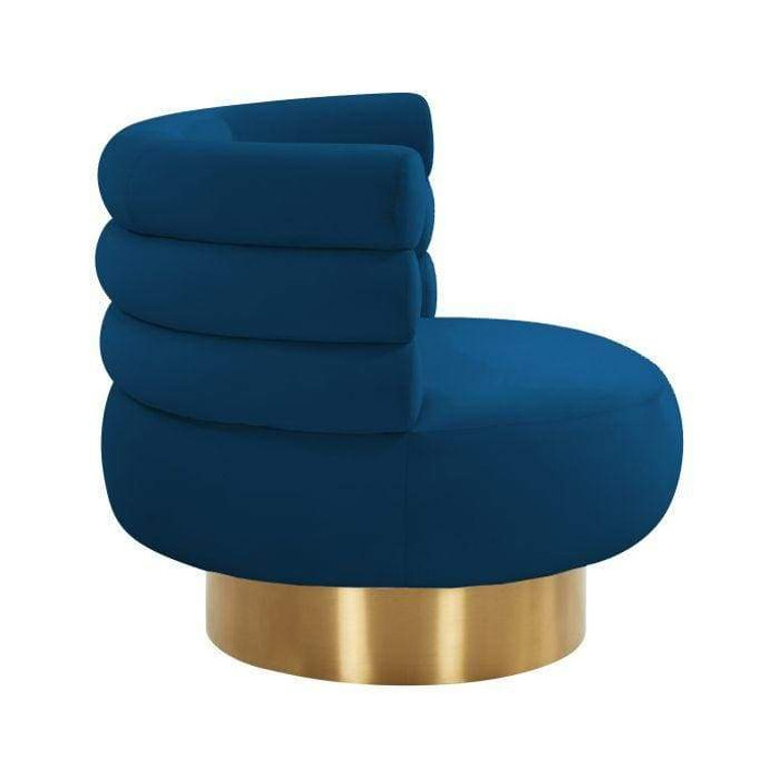 Natasha Navy Velvet Swivel Chair