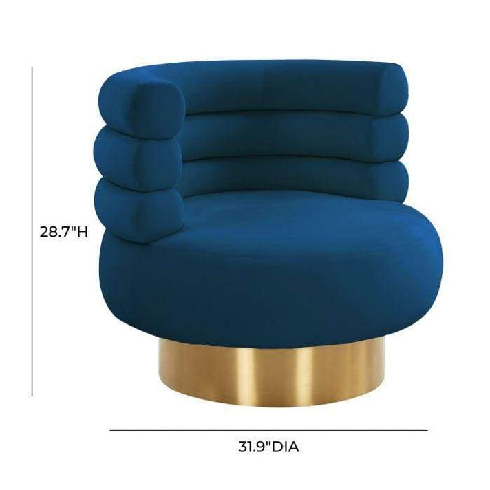 Natasha Navy Velvet Swivel Chair