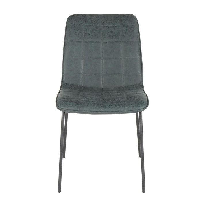 Quad Industrial Modern Chair, Green, Set of 2