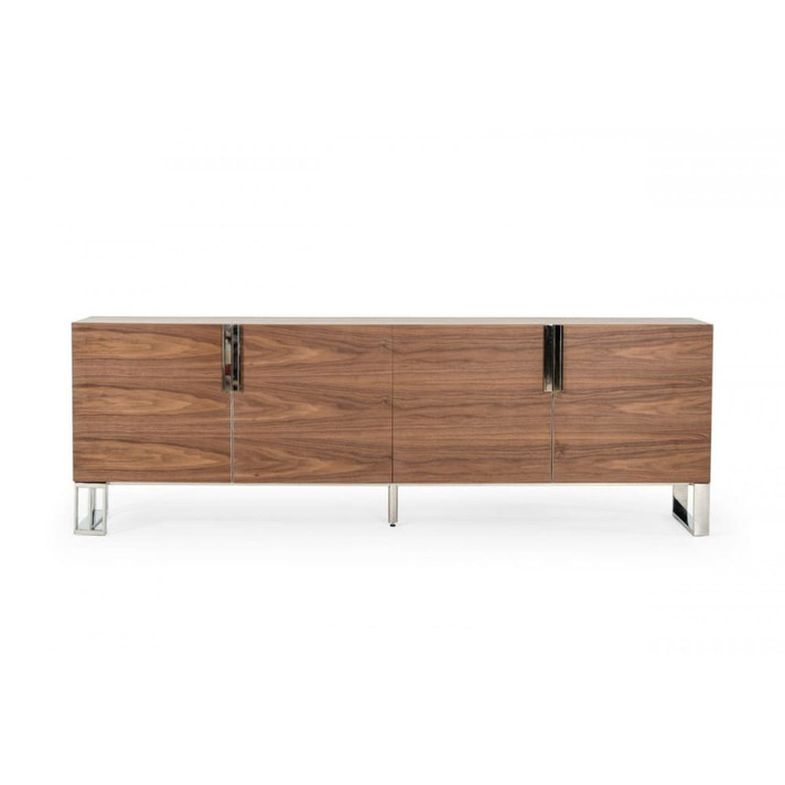 Gilliam Walnut and Stainless Steel Buffet