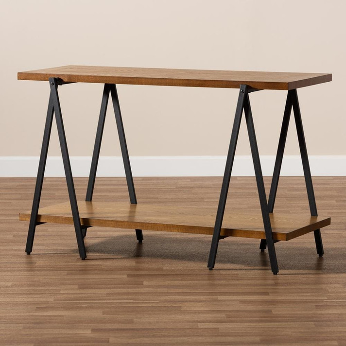 Brix Rustic Industrial Metal Console Table