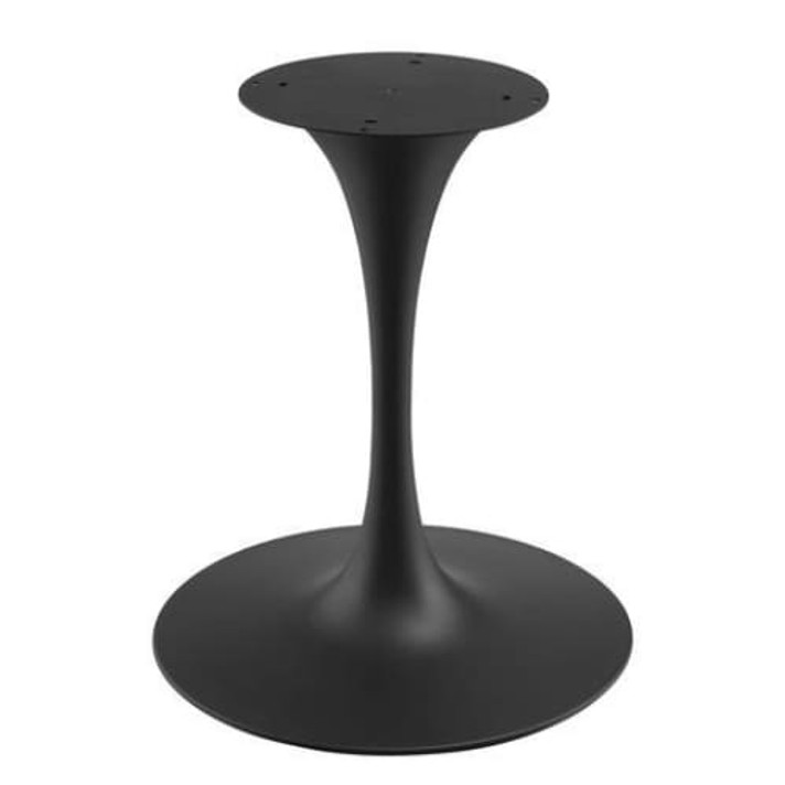 Pedestal Design 48” Oval Black Artificial Marble Dining Table, Black Base