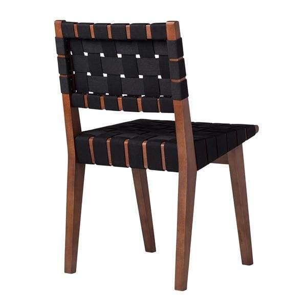 Risom Dining Chair, Black & Walnut