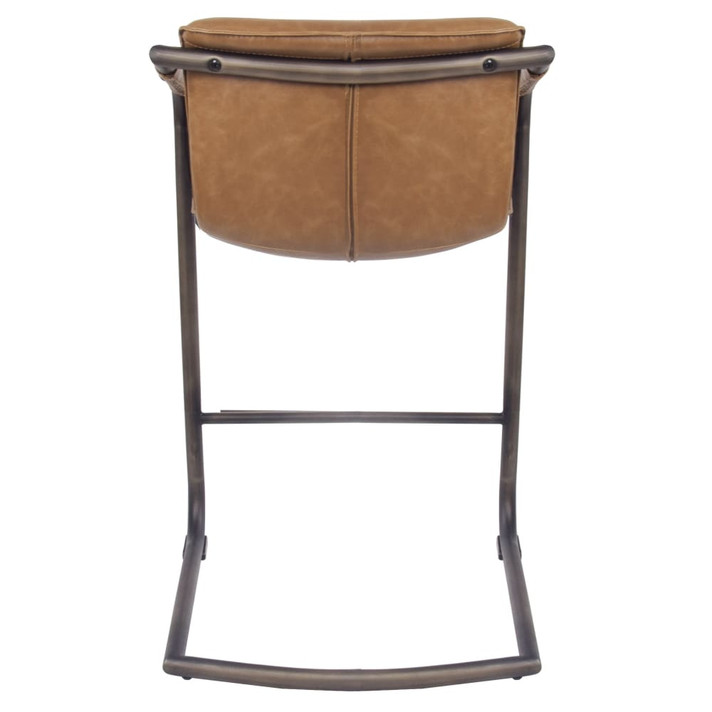 Indy PU Leather Counter Stool-Brown Set of 2