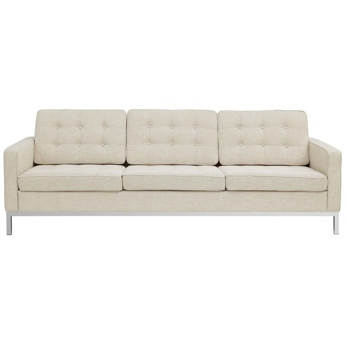 Loft Upholstered Fabric Sofa, Beige Loft Upholstered Fabric Sofa, Beige