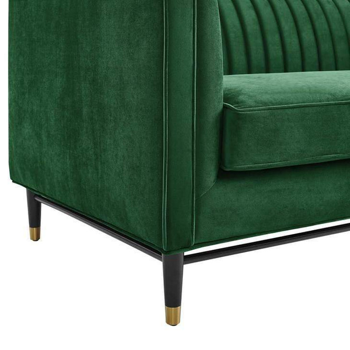 Devotion Channel Tufted Velvet Sofa, Emerald
