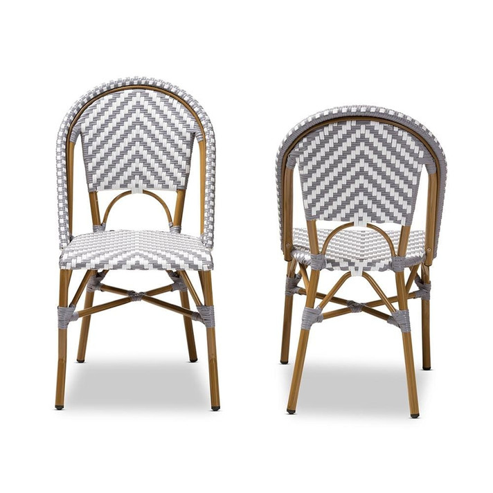 Celeste Classic French Dining Chair, Set of Two, White & Grey