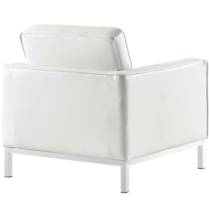 Loft Leather Armchair, White Loft Leather Armchair, White