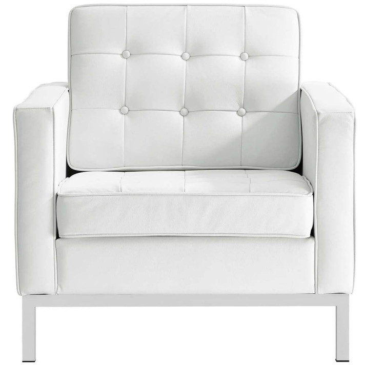 Loft Leather Armchair, White