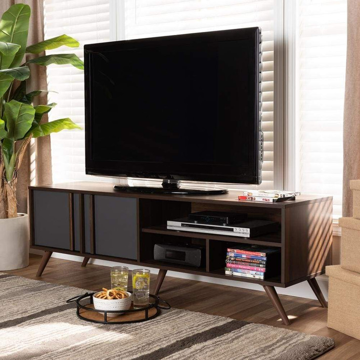 Kiyo Gray and Walnut TV Stand