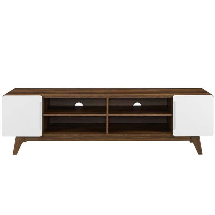 Tread 70" TV Stand Walnut, White