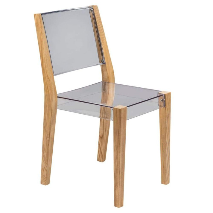 Gusto Dining Chair, Wood Frame, Clear