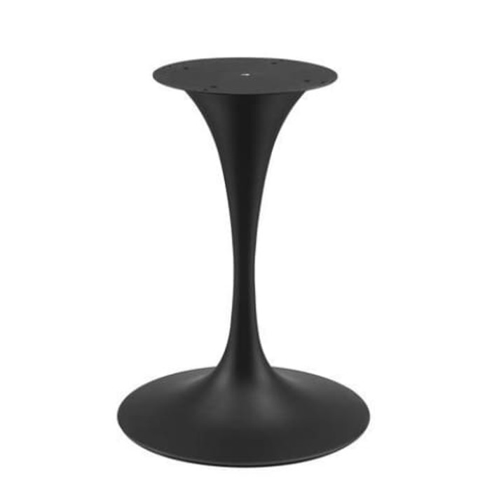 Pedestal Design 42" Oval Black Artificial Marble Dining Table, Black Base