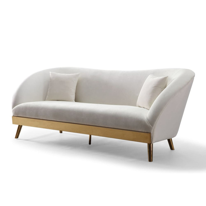 Chloe Cream Velvet Sofa