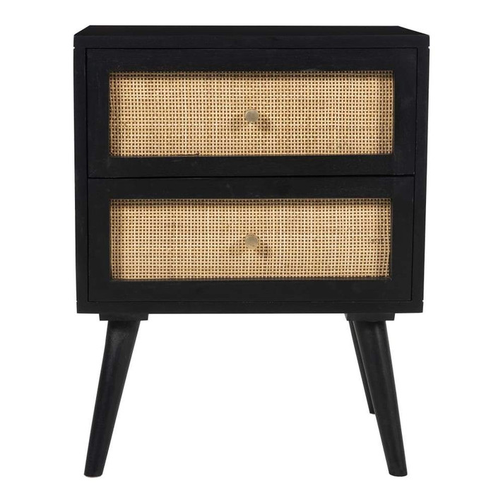 Karina Two Drawer Nightstand, Black