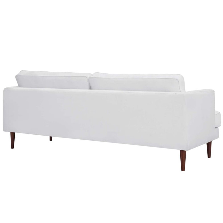 Agile Upholstered Fabric Sofa, White