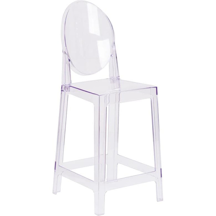 One More Please Ghost Counter Stool, Round Back