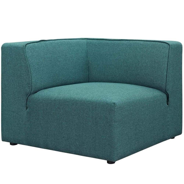 Mingle 7 Piece Upholstered Fabric Sectional Sofa Set, Teal