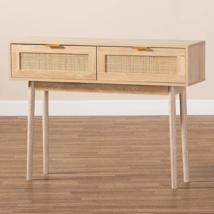 Byrd Mid Century 2 Drawer Console Table