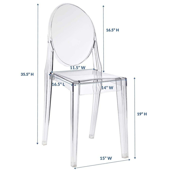 Casper Dining Side Chair, Clear