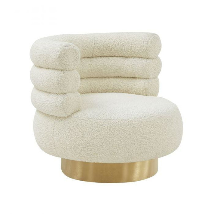 Natasha Faux Shearling Swivel Chair