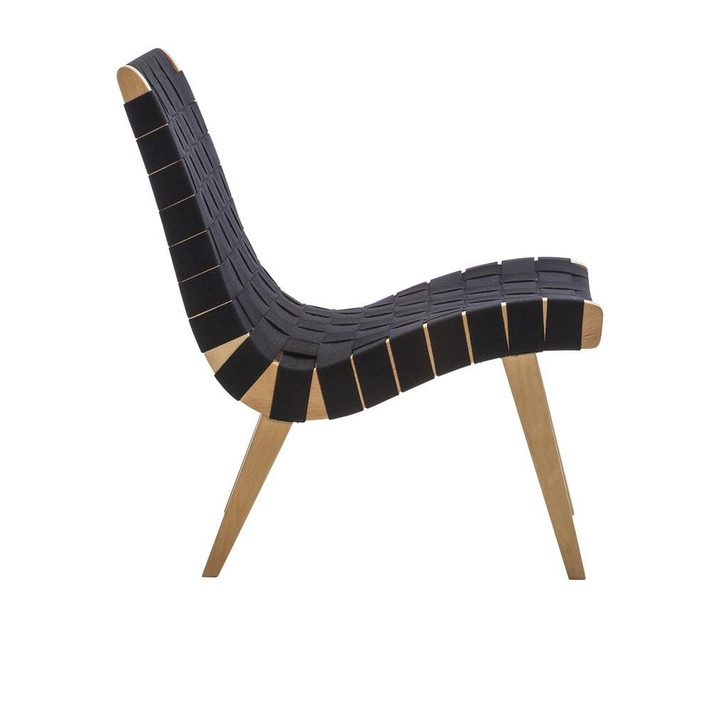 Risom Lounge Chair Black, Natural