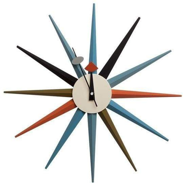 Sunburst Clock Multi Color