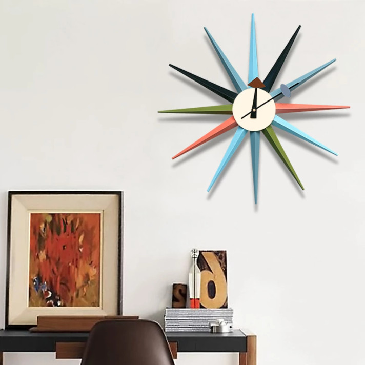 Sunburst Clock Multi Color