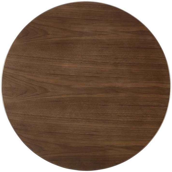 Pedestal Design 36” Round Walnut Dining Table, Black