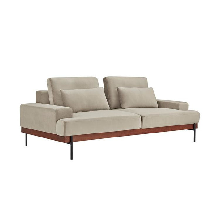 Mohave 86" Beige Velvet Sofa