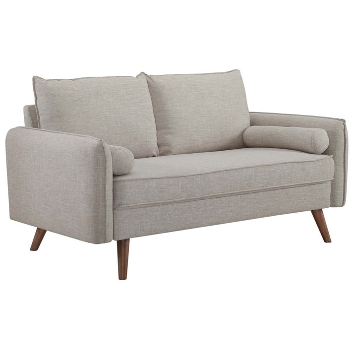 Revive Upholstered Fabric Loveseat, Beige