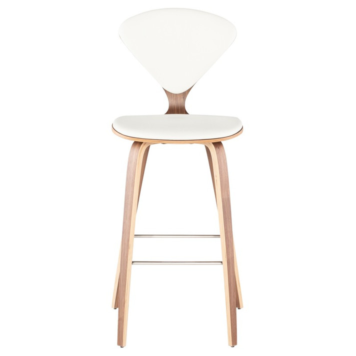 Cherner Premium Bar Stool in White Leather