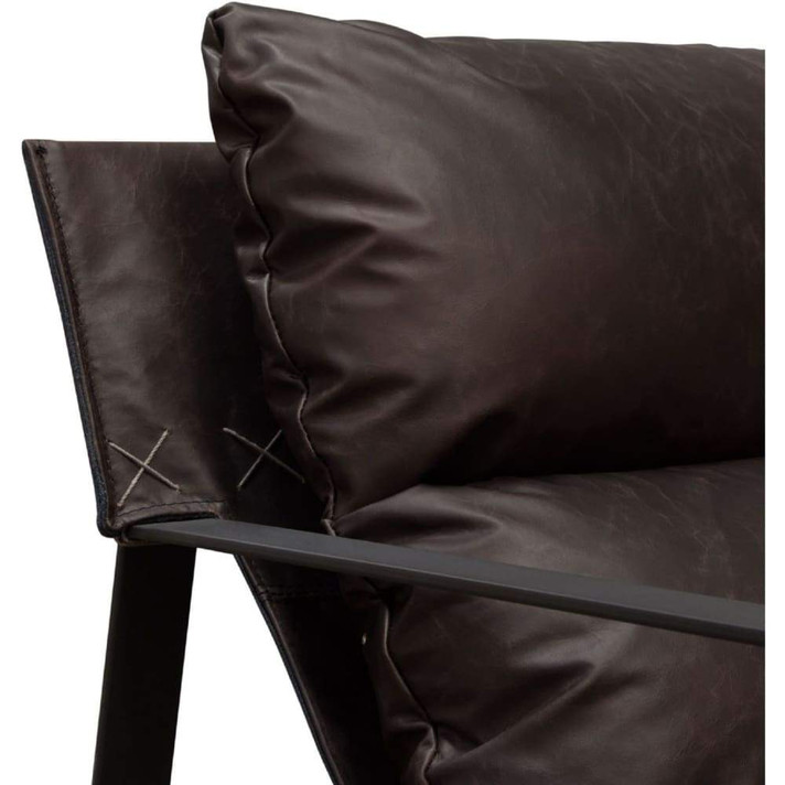 Miller Sling Lounge Chair, Chocolate Leather