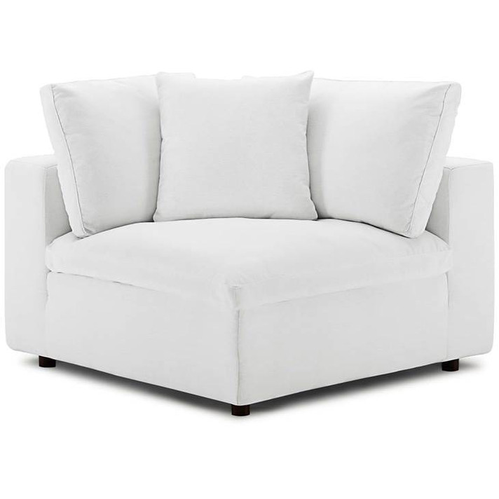 Crux Down Filled Overstuffed 6 Piece Arm Sectional Sofa, White