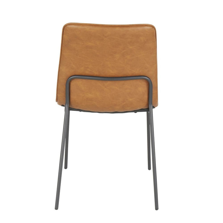 Quad Industrial Modern Chair, Camel, Set of 2