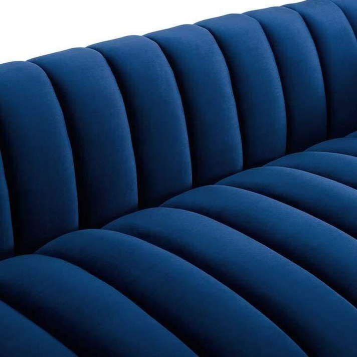 Enchanted Vertical Channel Tufted Sofa, Navy