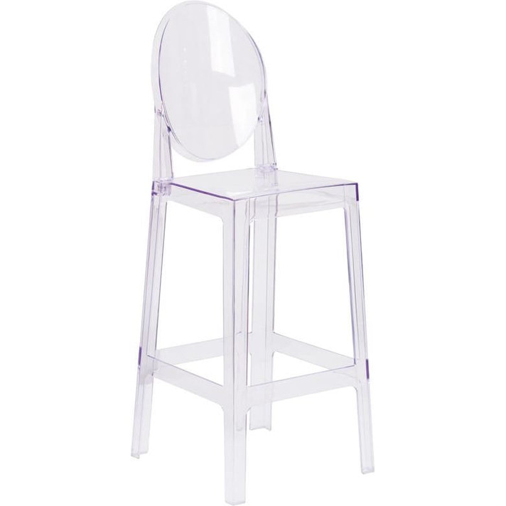 One More Please Ghost Bar Stool, Round Back