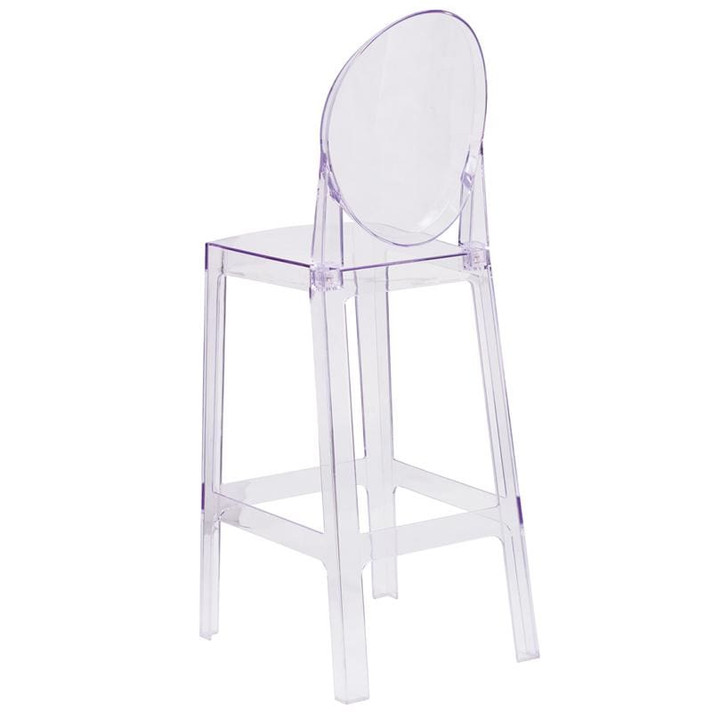 One More Please Ghost Bar Stool, Round Back