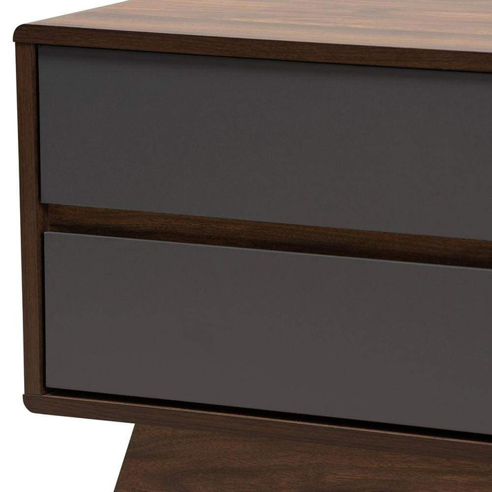 Hiroko Gray and Walnut TV Stand