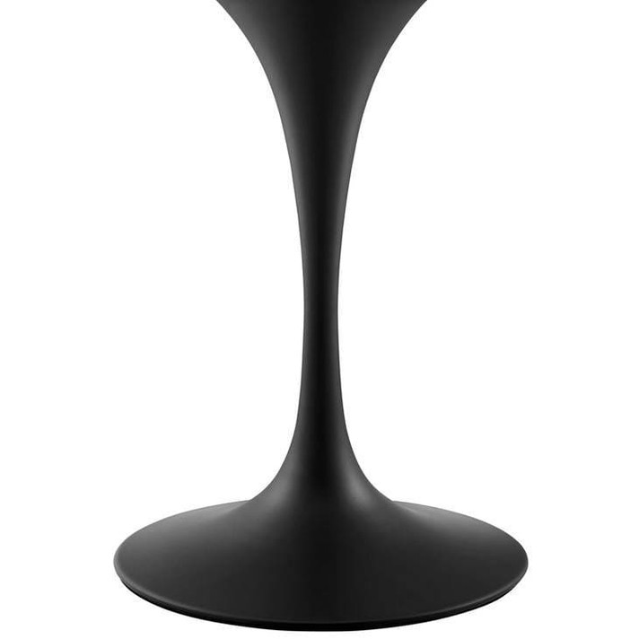 Pedestal Design 36" Round Wood Top Dining Table, Black White