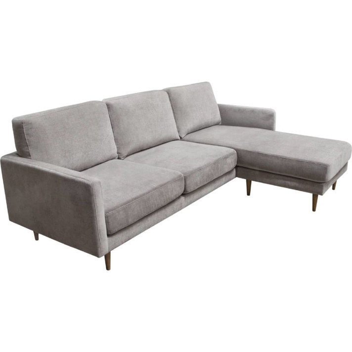 Kelsey Sectional Sofa w/ Reversible Chaise in Grey Fabric